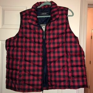 Lands End NWT Puffer Vest 2X Red/Blue